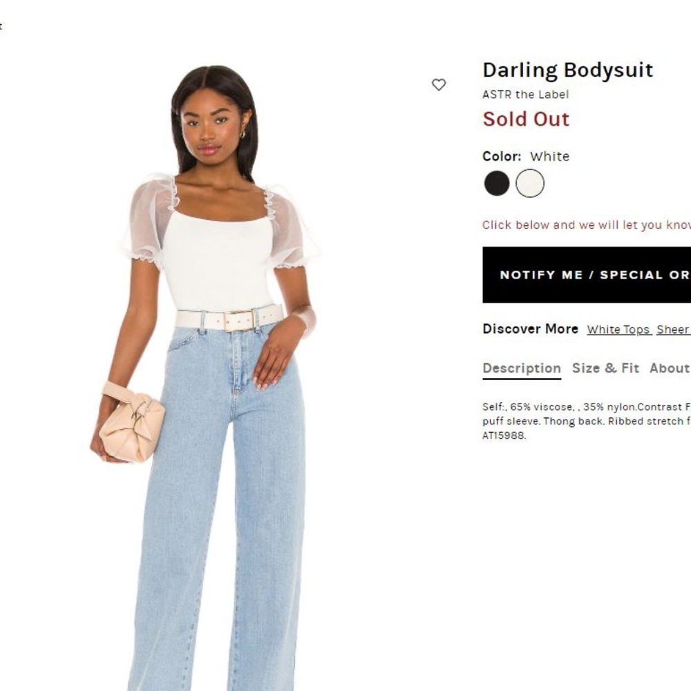 ASTR the Label Revolve Darling Bodysuit NWOT